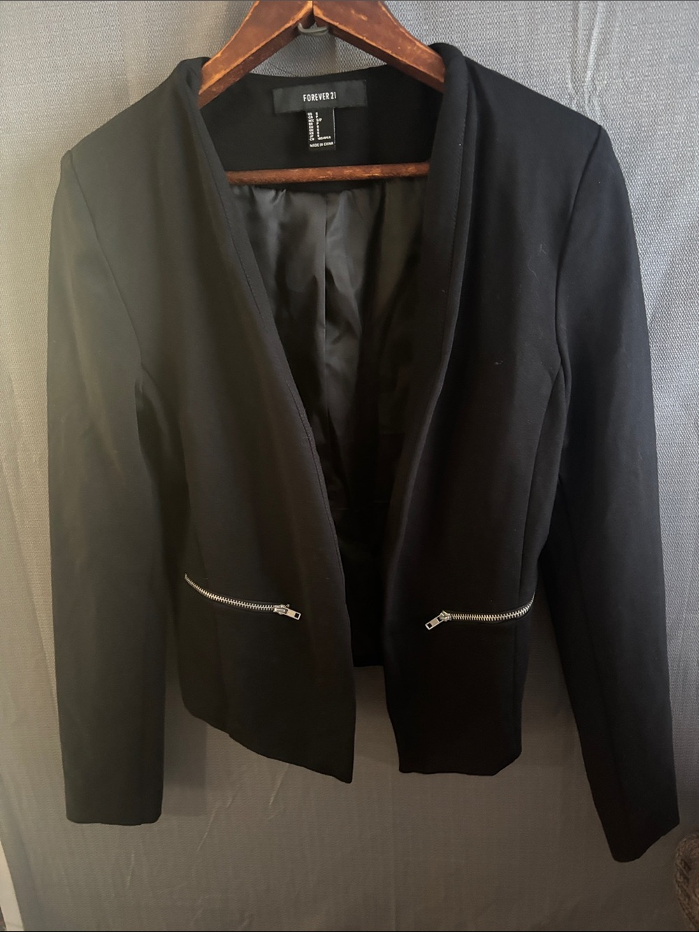 Women’s Black Blazer with accent zippers